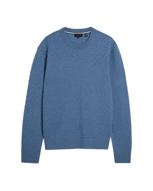 Jersey Azul De Cuello Redondo Con Costuras T De Ted Baker