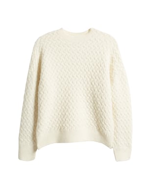 Jersey De Cuello Redondo Ted Baker Morlea De Punto Trenzado Horizontal Color Marfil
