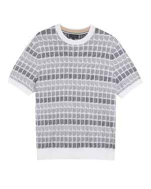 Camiseta Blanca De Jacquard Regular Ted Baker Srevel