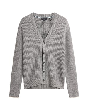 Cárdigan Gris Acanalado Con Botones Ted Baker Alman