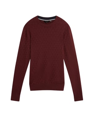 Jersey De Cuello Redondo Color Granate Con Costura En T De Ted Baker Sainsy