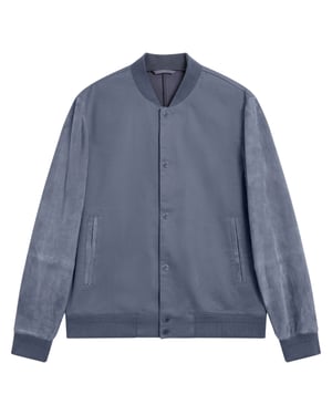 Chaqueta Bomber Azul De Sarga De Algodón Y Ante De Ted Baker Liams
