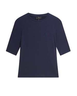 Camiseta Azul Marino Ajustada De Manga Corta Con Logo De Ted Baker Casy