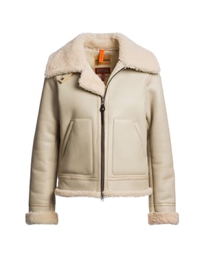 Chaqueta De Cuero Marrón Avena Especial Gialean De Parajumpers