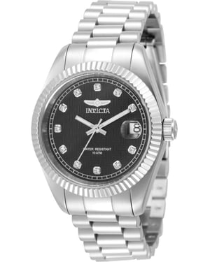 Invicta Specialty 51035 Reloj de mujer - Movimiento de cuarzo - Acero inoxidable con esfera negra - 36 mm