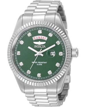 Invicta Specialty 51044 Reloj para hombre - Movimiento de cuarzo - Acero inoxidable con esfera verde - 43 mm