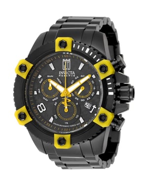 Invicta Jason Taylor 51294 Reloj de hombre - Movimiento de cuarzo - Acero inoxidable con esfera negra - 50 mm