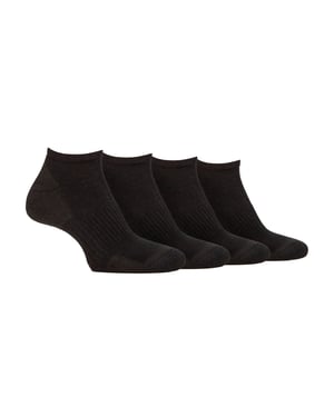 Calcetines de entrenamiento bajos acolchados y transpirables para hombre - Paquete de 4