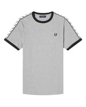 Camiseta Fred Perry Con Ribete Y Ribete En Color Acero Jaspeado