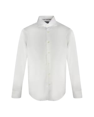 Camisa Aquascutum Lisa Manga Larga Blanca