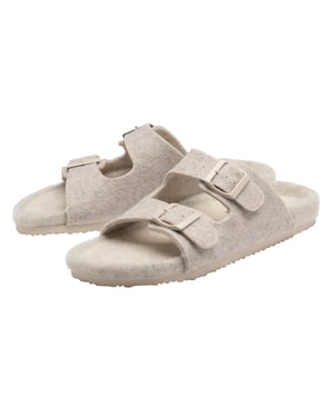 Zapatillas de casa de piel sintética para mujer con doble hebilla, abiertas en la punta, talla UK 3-8