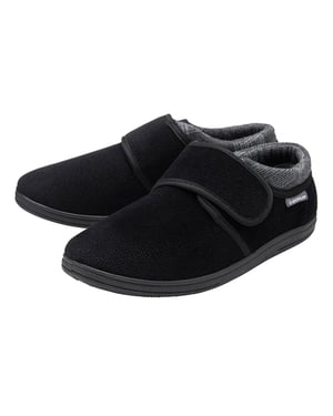 Zapatillas Ajustables para Hombre con Cierre de Contacto Negro con Parte Trasera Cerrada UK 6-13