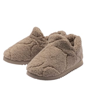 Zapatillas de casa de felpa Teddy para mujer color avena taupe cómodas UK 3-8