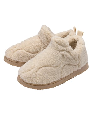 Zapatillas de casa de felpa teddy para mujer color avena topo cómodas UK 3-8