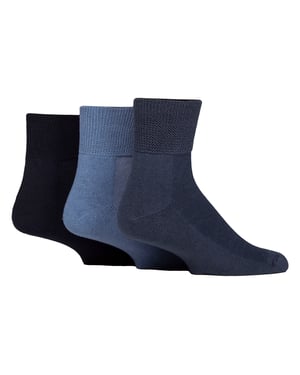 Paquete de 3 calcetines tobilleros de bambú unisex para diabéticos, suaves, transpirables y ajuste delicado para el uso diario.