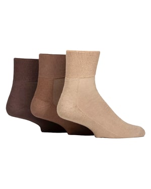 Paquete de 3 Calcetines Unisex de Bambú para Diabéticos con Acolchado Suave y Transpirable, Ajuste Suave para el Uso Diario