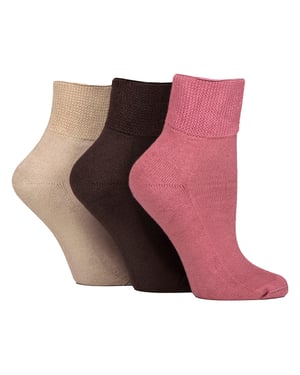 Paquete de 3 Calcetines de Tobillo Unisex de Bambú para Diabéticos Suaves Transpirables Ajuste Suave para el Uso Diario