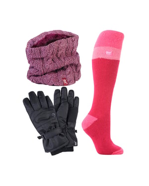 Conjunto de Esquí para Mujeres: Cuello Térmico, Guantes y Calcetines Térmicos para Esquí - Ropa de Invierno