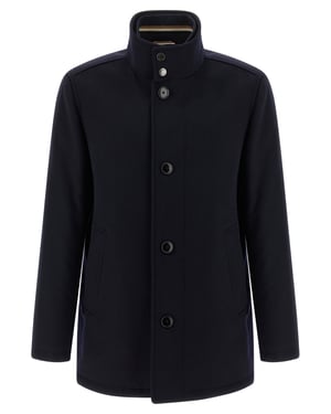 Abrigo de lana azul Hugo Boss