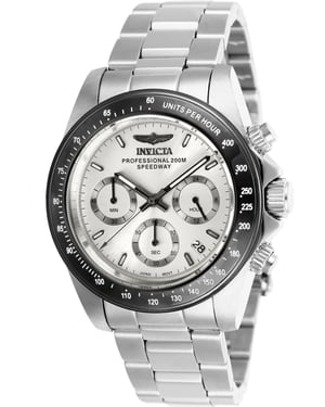 Invicta Speedway 26111 Reloj de Hombre - Movimiento de Cuarzo - Acero Inoxidable con Esfera Plateada - 39 mm