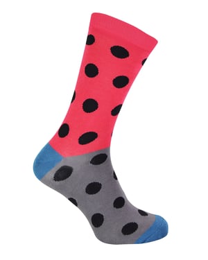 Mr Heron - Calcetines de Bambú para Hombre | Calcetines de Argyle a Rayas | Regalos para Él - Spots (Rojo)