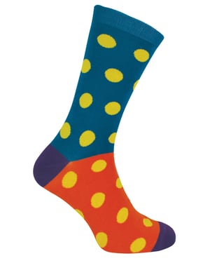 Mr Heron - Calcetines de Bambú para Hombre | Calcetines con Rayas Argyle | Regalos para Él - Spots (Teal)