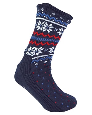 Calcetines de invierno para hombre con estampado de hadas para clima frío - Navy Fairisle
