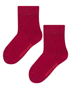 Steven - Calcetines térmicos de lana merino para niños - Rojo oscuro