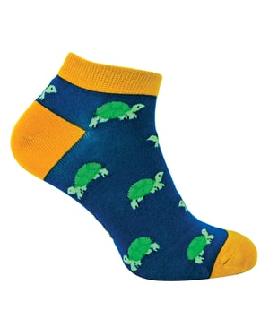 Calcetines Bajos Transpirables para Hombre - Tortugas (Azul Marino)