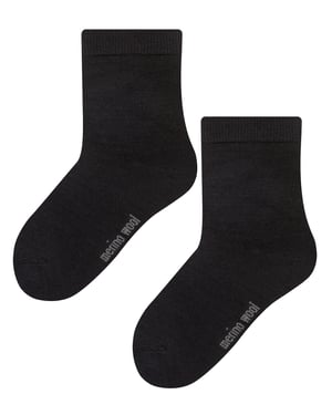 Steven - Calcetines térmicos de lana merina para niños - Negro