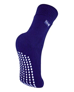 Calcetines de interior para niños con pinzas | THMO | Calcetines térmicos antideslizantes gruesos y cálidos - Azul marino