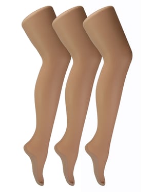 Sock Snob - Mallas con Costura Vintage para Mujer | Multipack de 3 Pares | Mallas Ultra Brillantes hasta la Rodilla de 40 Denier con Línea en la Espalda - Nude / Nude