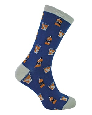 Mr Heron - Calcetines de bambú con estampado Whiskey - Whiksy (Azul marino)