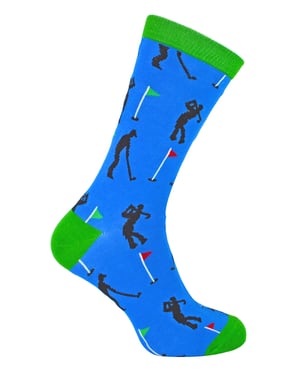 Mr Heron - Calcetines de Golf Divertidos para Hombre - Golfistas (Azul)
