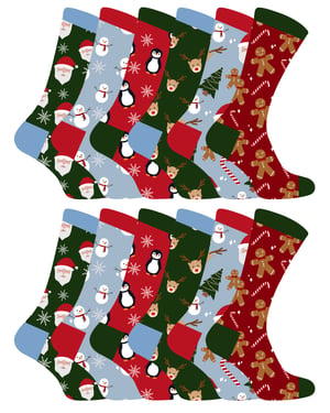 Calcetines de Navidad para niños | Snob | Calcetines de Navidad para niños y niñas - 12 Pack