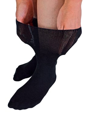 Calcetines de bambú extra anchos para edemas | Dr.Socks | Hombres y mujeres | Calcetines para pies hinchados tobillos piernas y diabéticos - Negro