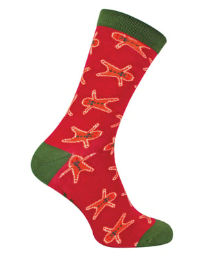 Calcetines Hombres de Jengibre | Mr Heron | Novedad Transpirable Diseño Divertido Crazy Crew Calcetines Funky Bamboo | Regalo de Navidad para Él - Hombres de Jengibre (Rojo Oscuro)