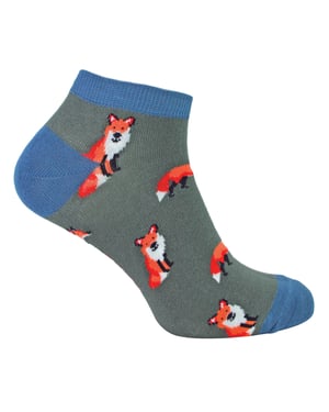Calcetines Bajos Transpirables para Hombre - Zorros (Carbón)