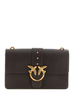 Bolso cruzado de piel de ternera marrón PINKO