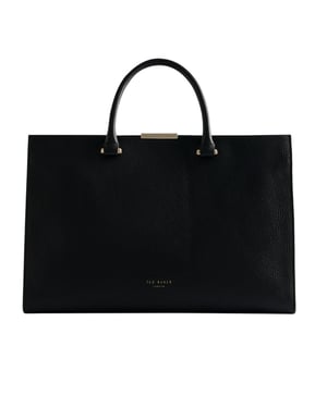 Bolso Tote Mediano Negro Ted Baker Rosane Bar Detail