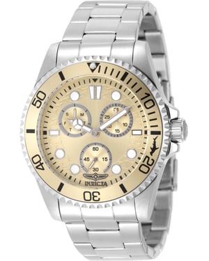 Invicta Pro Diver 51138 Reloj de Hombre - Movimiento de Cuarzo - Acero Inoxidable con Esfera Beige - 43 mm