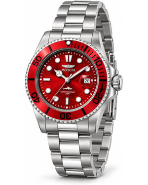 Invicta Pro Diver 50897 Reloj de Hombre - Movimiento de Cuarzo - Acero Inoxidable con Esfera Roja - 42 mm