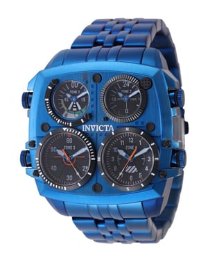 Invicta Aviator - Zulu Time 50655 Reloj de Hombre - Movimiento de Cuarzo - Acero Inoxidable con Esfera Negra - 50 mm