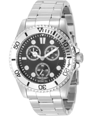 Invicta Pro Diver 51140 Reloj de Hombre - Movimiento de Cuarzo - Acero Inoxidable con Esfera Negra - 43 mm