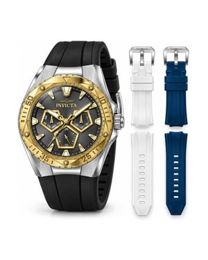 Invicta Speedway 51130 Reloj de Hombre - Movimiento de Cuarzo - Acero Inoxidable con Esfera Gris - 45 mm - Con Correas Extra