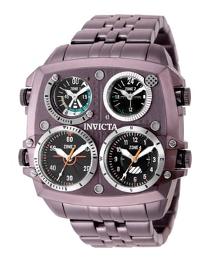 Invicta Aviator - Zulu Time 50660 Reloj de Hombre - Movimiento de Cuarzo - Acero Inoxidable con Esfera Negra - 50 mm