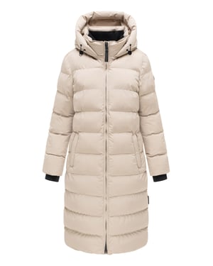 Abrigo de invierno largo Marikoo Harukaa mujer – acolchado con capucha desmontable