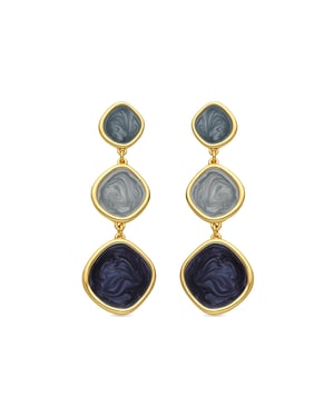 Pendientes Luxenter con Lacado Azul acabado oro 18k - Belgul