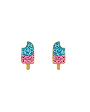 Pendientes Luxenter de Plata de Ley 925 y Circonita Multicolor acabado en oro amarillo 18k - Yakai