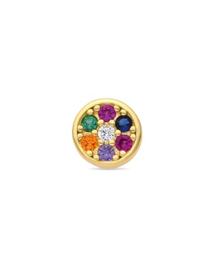 Piercing Luxenter de Plata de Ley 925 y Circonita Multicolor acabado oro amarillo de 18k - Nero